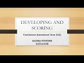 Developing Scoring Continuous Assessment observation checklist CAI How to Use Checklists well