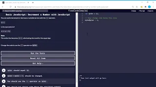 Basic JavaScript Decrement a Number with JavaScript freeCodeCamp