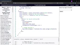 React Use a Ternary Expression for Conditional Rendering - freeCodeCamp org Day-14