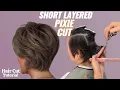 How to Cut a Perfect Short Layered Pixie Professional Pixie Haircut Tutorial Step-by-Step