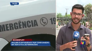 Mulher é esfaqueada pelo companheiro em tentativa de feminicídio