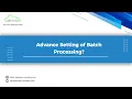 Advance Setting of Batch Processing