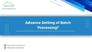 Advance Setting of Batch Processing
