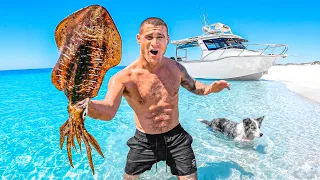 4 Days Solo Boat Camp On Remote Islands (Craziest Squid Catch & Cook)