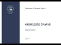 Lecture16 Knowledge graphs