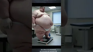 سبحان الله كما تشاهدون رجل يقف على ميزان لقياس وزنه عند الطبيب بهذه الطريقة دندنها