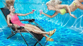 العيشه في بيت تحت الميه لمدة 24 ساعه 