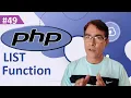 PHP array - list function PHP tutorial for beginners lesson