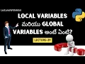 Python in Telugu Lecture-29 Local variables Global variables and their scope LectureswithAkhil