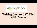 Python basic course Writing Data to CSV Files with Pandas
