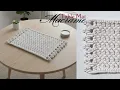 DIY Macrame Table Runner with Leaf Pattern Macrame Tablecloth Table Mat Boho Decor Tutorial