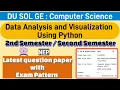 Data Analysis and Visualization Using Python GE - Computer Science 2nd Semester question paper du sol