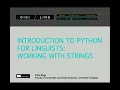 DigiLing - Introduction to Python for Linguists