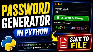 Python project 8 Random Password Generator with File Saving Learn python with projects