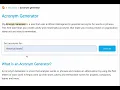 Acronym Generator - Free SEO tool