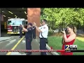 Injured sanitation worker thanks firefighters for saving his life