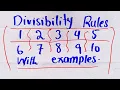 Divisibility Rules for Numbers 1 to 10 Master Math Fast Easy