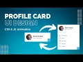 Profile Card UI Design CSS JS Animation