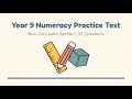 NAPLAN Year 9 Numeracy Practice Test 32 Non-Calculator Questions with Answers