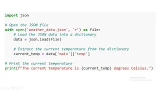 Python program to fetch current weather data from the JSON file