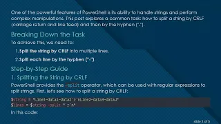 How to Split a String by CRLF and - in PowerShell