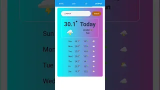 Weather App using HTML CSS