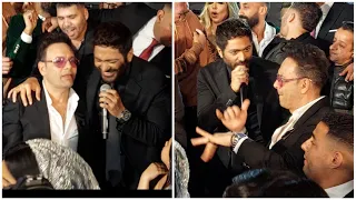 تامر حسني يقلد مصطفي قمر في فرح حسن شاكوش ويغني السود عيونه واحلى هزار بينهم 