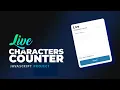 Live Characters Counter JavaScript Project HTML CSS and JavaScript