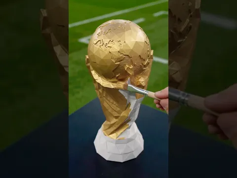 Making process of Football Worldcup | DIY origami worldcup trophy #fifaworldcup #diy #worldcup
