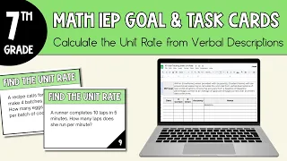 How to Write an IEP Goal About Unit Rate for 7th Grade Math