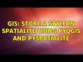 GIS Store a style in spatialite using pyqgis and pyspatialite