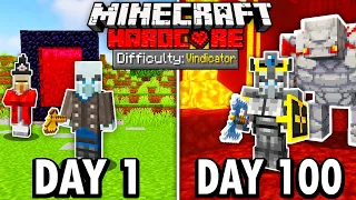 I Survived 100 Days as a VINDICATOR in Hardcore Minecraft Here s What Happened