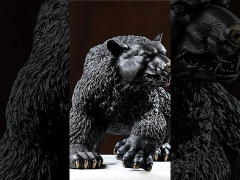 Brass Ornament Handcrafted Black Brass Grizzly Bear Figurine Realistic Fur Texture Wildlife Statue