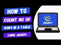 Count Number of Rows in a Table using JQuery