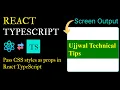 Using TypeScript with React Pass CSS styles as props in React TypeScript