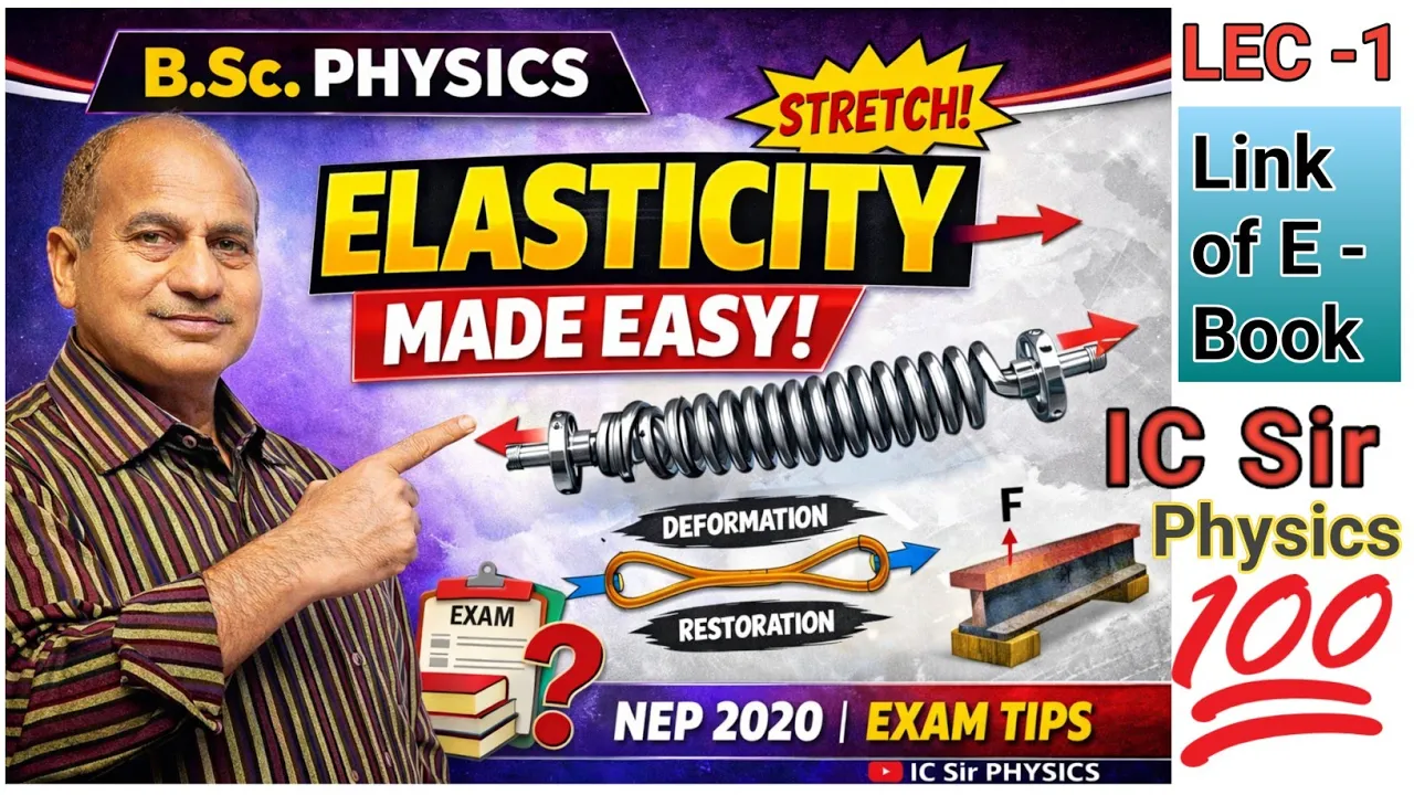 ELASTICITY B.Sc. Physics | Stress–Strain | Hooke’s Law | NEP 2020 | LEC-1