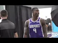 NBA champion Iman Shumpert sings his wife Teyana Taylor's song "Gonna Love Me" at Kings Media Day