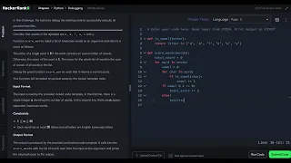 Hackerrank Python Solution Debugging - Words Score