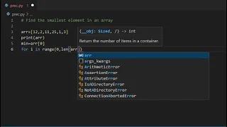 find a Smallest element from Array in python find Smallest number from Array python program