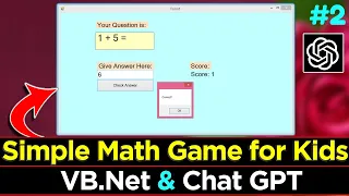 Math Game for kids - VB Net with CHAT GPT