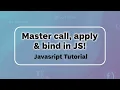 JavaScript call apply bind Explained in 13 Minutes Beginner-Friendly with Real Examples