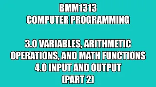 BMM1313 - Computer Programming