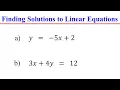 How to Find Solutions to Linear Equations In Two Variables
