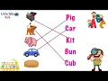 English Exercise Match Pictures with their 3 letter words Fun Learning for Kids 3 letter words