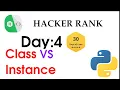 hacker rank day 4 solution with python class vs instance 30 days of code hyena academy