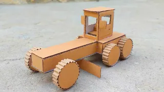 How to make a paper box tractor heavy wheelbarrow at home using DC