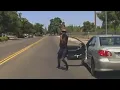 Caught on dash cam man leads Madera police officer on stolen car chase charges him
