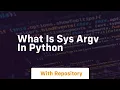 what is sys argv in python