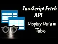 Fetching API data and displaying API data inside table