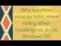 Why is python setup py bdist - wheel Failing When Installing nes